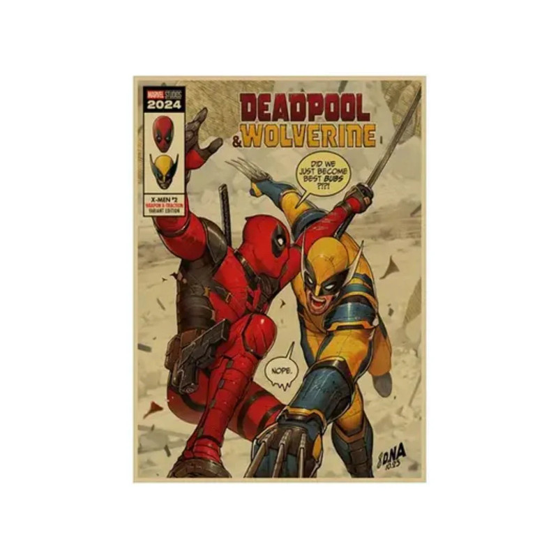 UME Deadpool & Wolverine Kraft Framed Paper Poster - (42X30CM) - B - ملصق